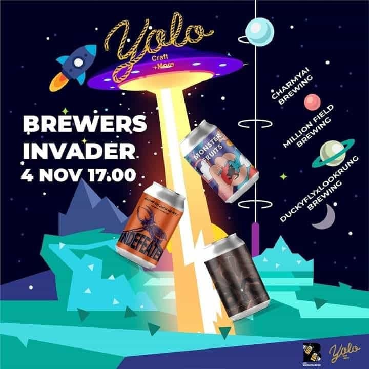 Poster for Brewers invader in Bangkok at Yolo Craft Beer Bar