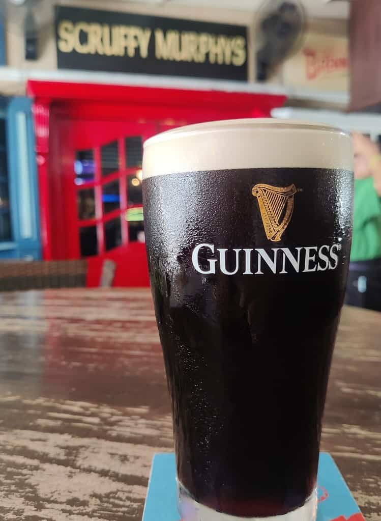 A pint of Guinness served at Scruffy Murphys in Bangkok Thailand