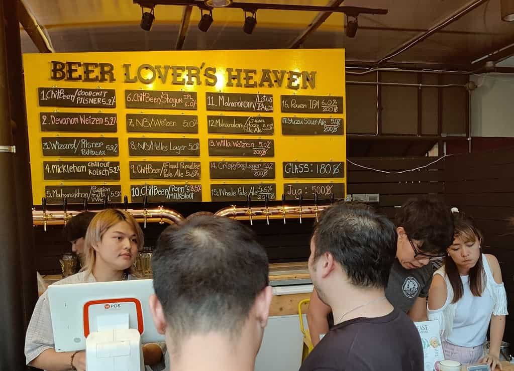 Chit craft beer menu at Chit Hole, by Chit Brewery in Bangkok Thailand