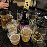 Chit craft beer branded beer mugs and Beervana cups at Chit Hole, by Chit Brewery in Bangkok Thailand