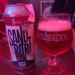 Hair of the Dog branded beer glass served in Bangkok Thailand. Collaboration beer brewed Heretic and Sandport Brewing