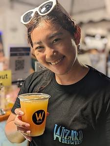Wizard beer served at Beer Market 2 at Chang Chui Creative Park in Bangkok, Thailand. Organized by ประชาชนเบียร์ (Beer People)