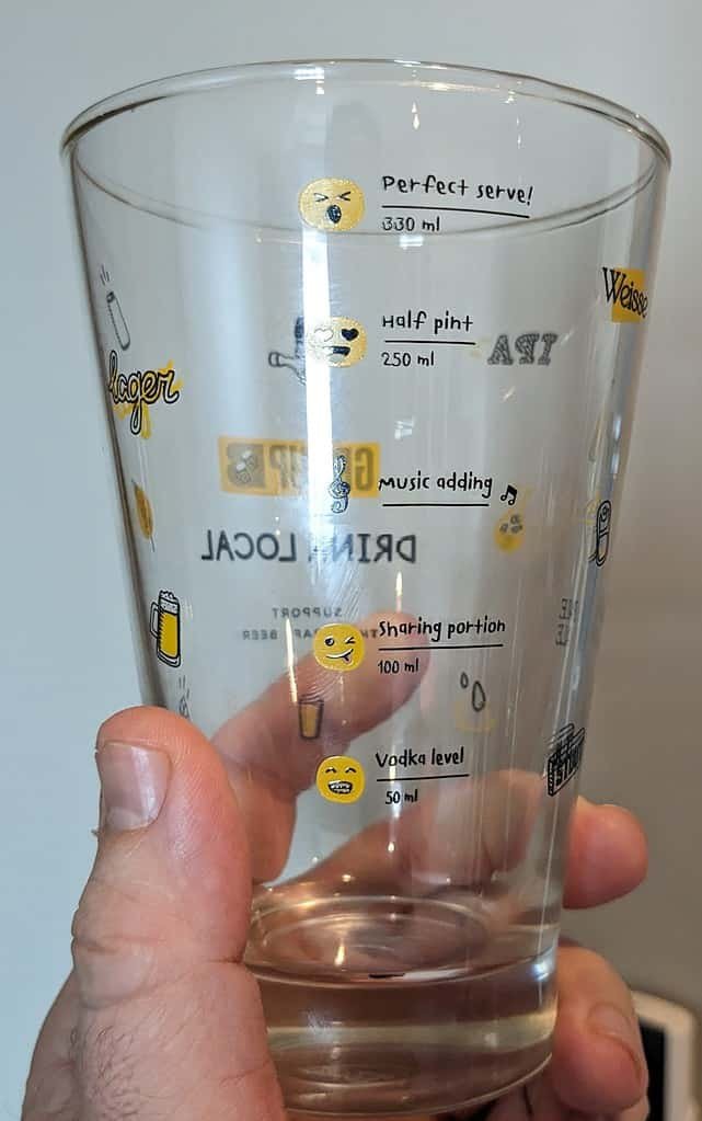 Back of the Thai Craft Beer Week Glass made available at the media event at United People's Brewery in Bangkok Thailand.