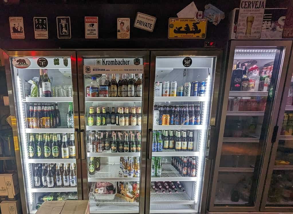 Beer fridge of Zinc 101 in Bangkok Thailand