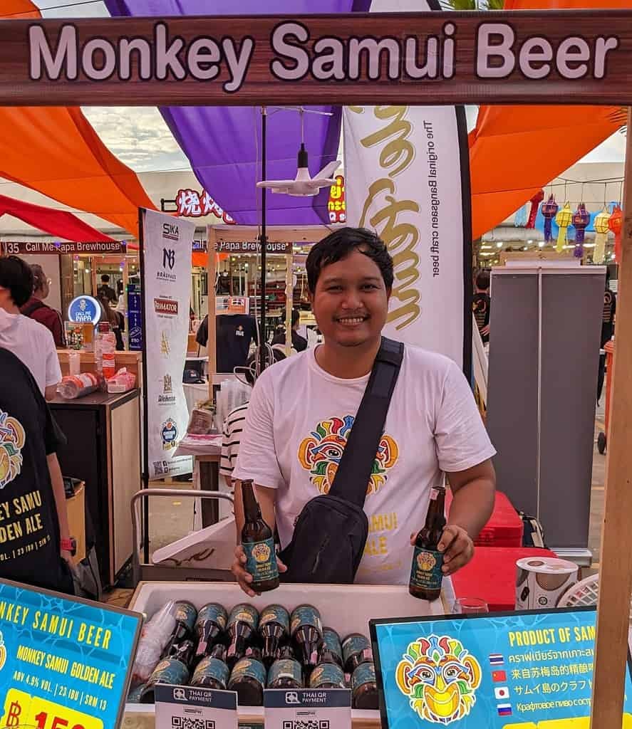 Monkey Samui Beer at the craft beer association event in Bangkok