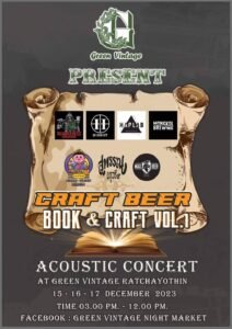 Green Vintage craft beer and books event in Bangkok Thailand