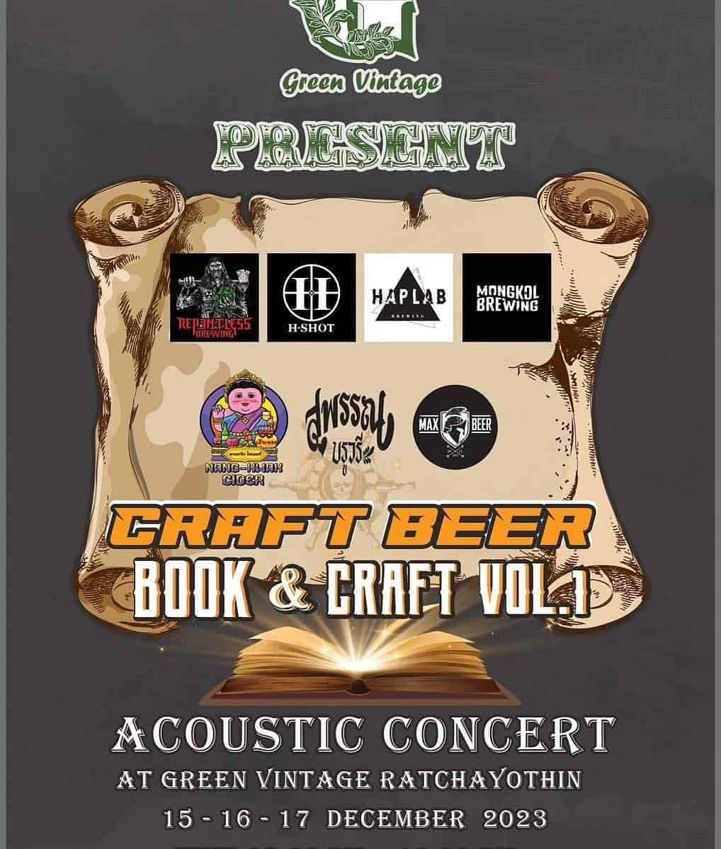 Green Vintage craft beer and books event in Bangkok Thailand