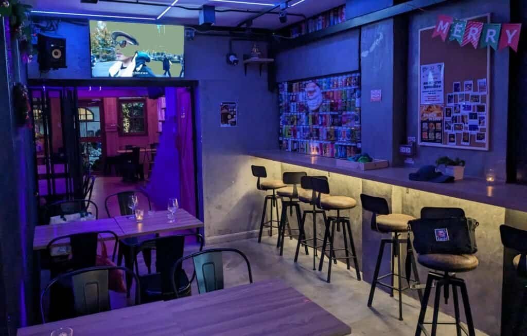 view of 39 Craft Coffee at night inside - offering craft beer in Bangkok Thailand