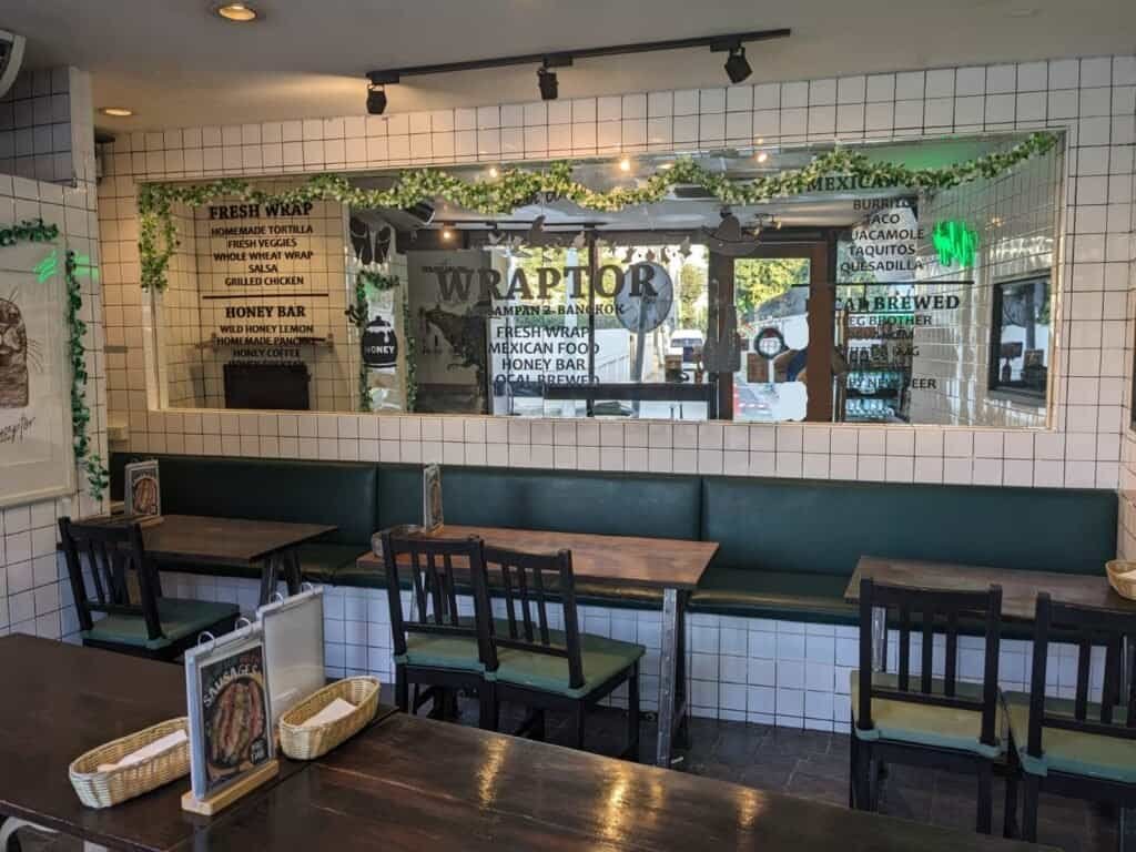 INside at Wraptor in Bangkok Thailand, serving good tex mex food and cold craft beer. 