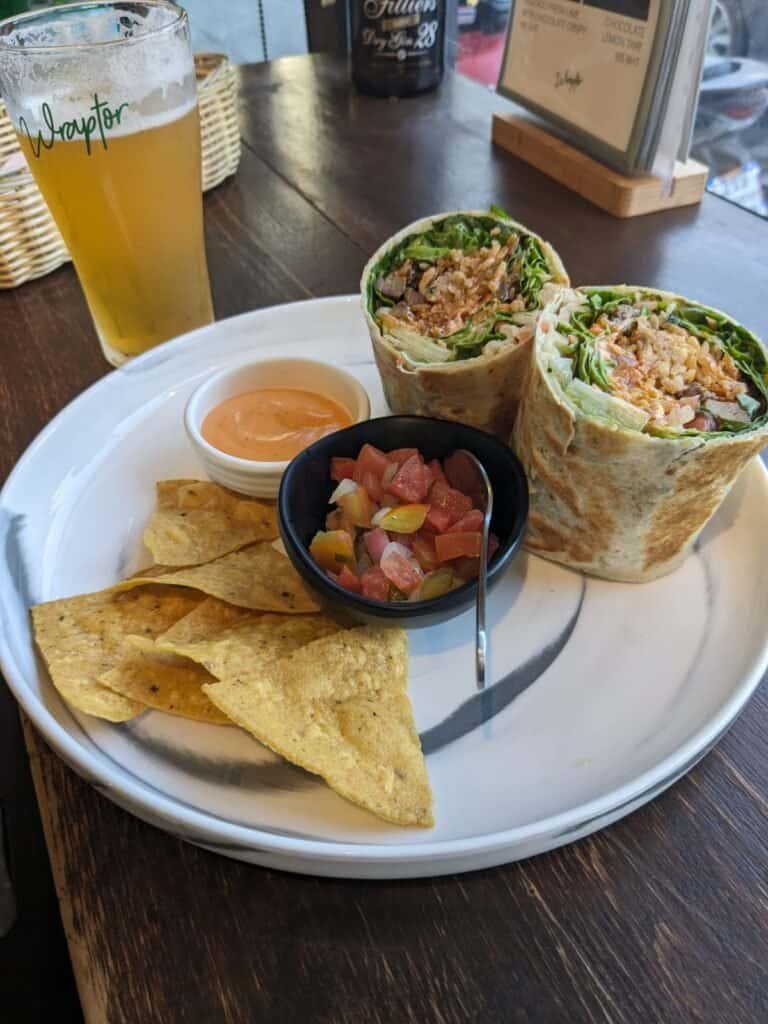 Food and beer at Wraptor in Bangkok Thailand, serving good tex mex food and cold craft beer. 