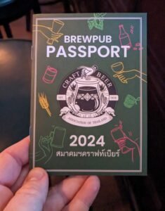 Brewpub Passport in Thailand, 2024. 13 participating brewpubs across Thailand, and a majority in Bangkok.