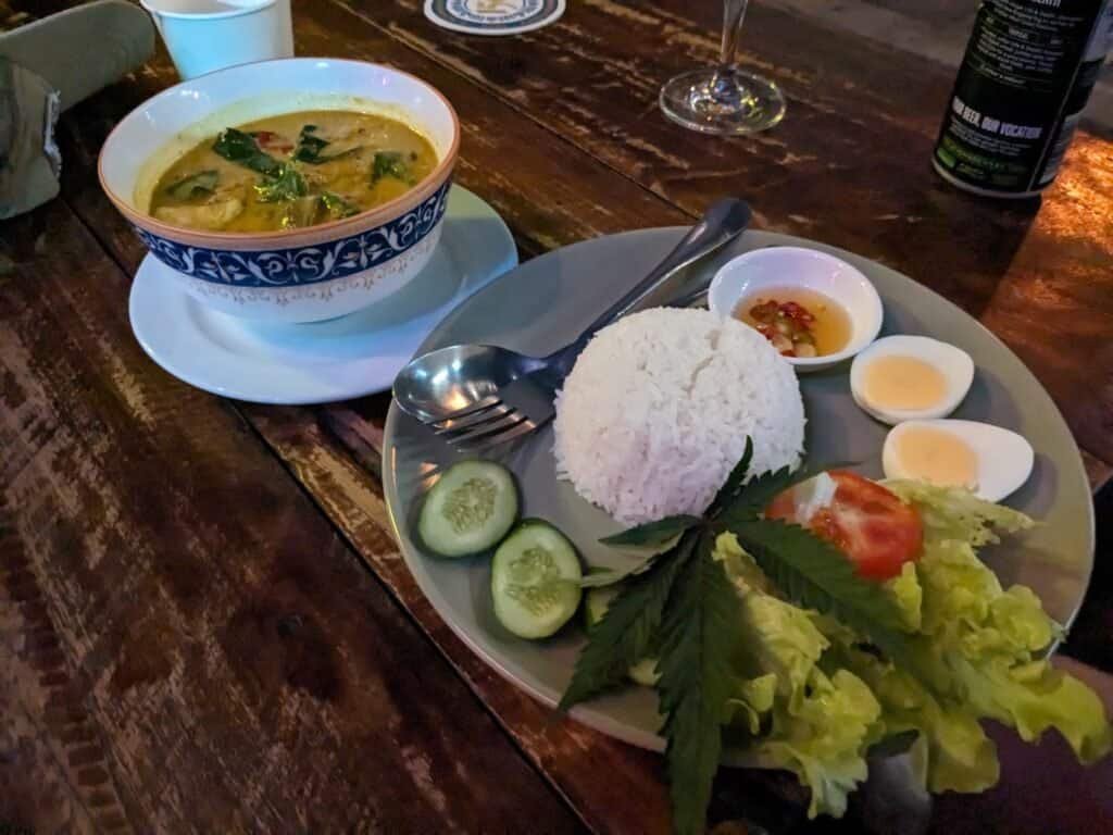 An infused curry dish at the Highland Cafe in Bangkok Thailand.
