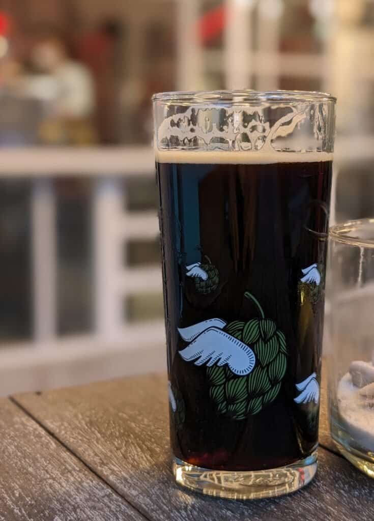 A pint of stout craft beer at Bootleg Brother's brewing in Bangkok