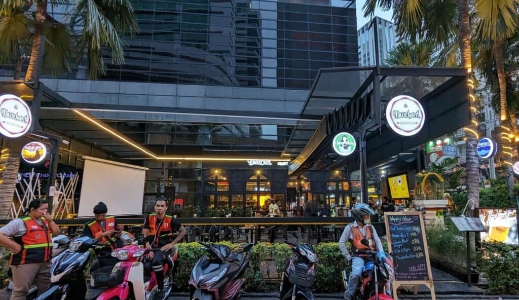 View from the street of Burbrit Craft Beer bar in Bangkok Thailand