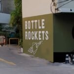 Outer wall for Bottle Rockets Craft beer Bar in Silom Bangkok Thailand