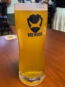 Branded glass of BrewDog Bangkok, used by Bangkok Beer Guide