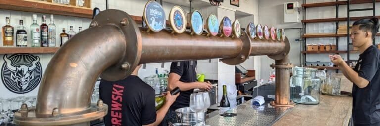 Brewski taps from an angle