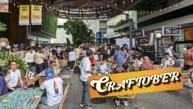 Craftober event serving local beer in Central Bangkok; edited by Bangkok Beer Guide