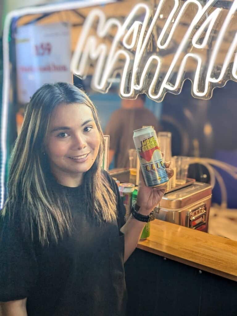 Mahanakhon can IPA at a craft beer event in Bangkok Thailand, for the Bangkok Beer Guide.