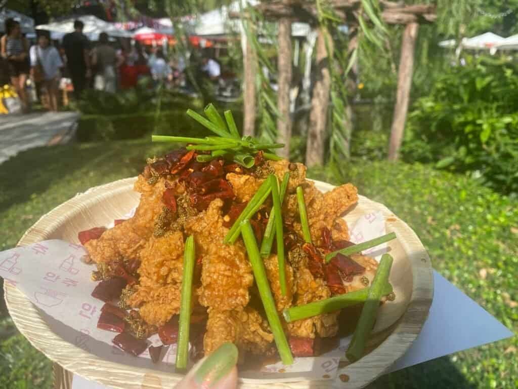 fried chicken with chili at Chilli Fest 2025 in Bangkok Thailand; Kimpton Maa-Lai Hotel