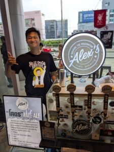 Alex's Craft brewery beers at Brewave X event.