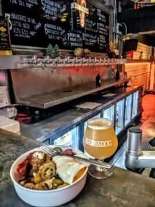 Poutine and Brasserie du Bas Canada at Hair of the dog Bangkok