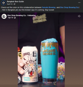 Screenshot of One Drop announce After Party* new beer collaboration with Samata