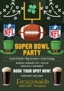 Fitzgeralds Super Bowl 2026 Bangkok