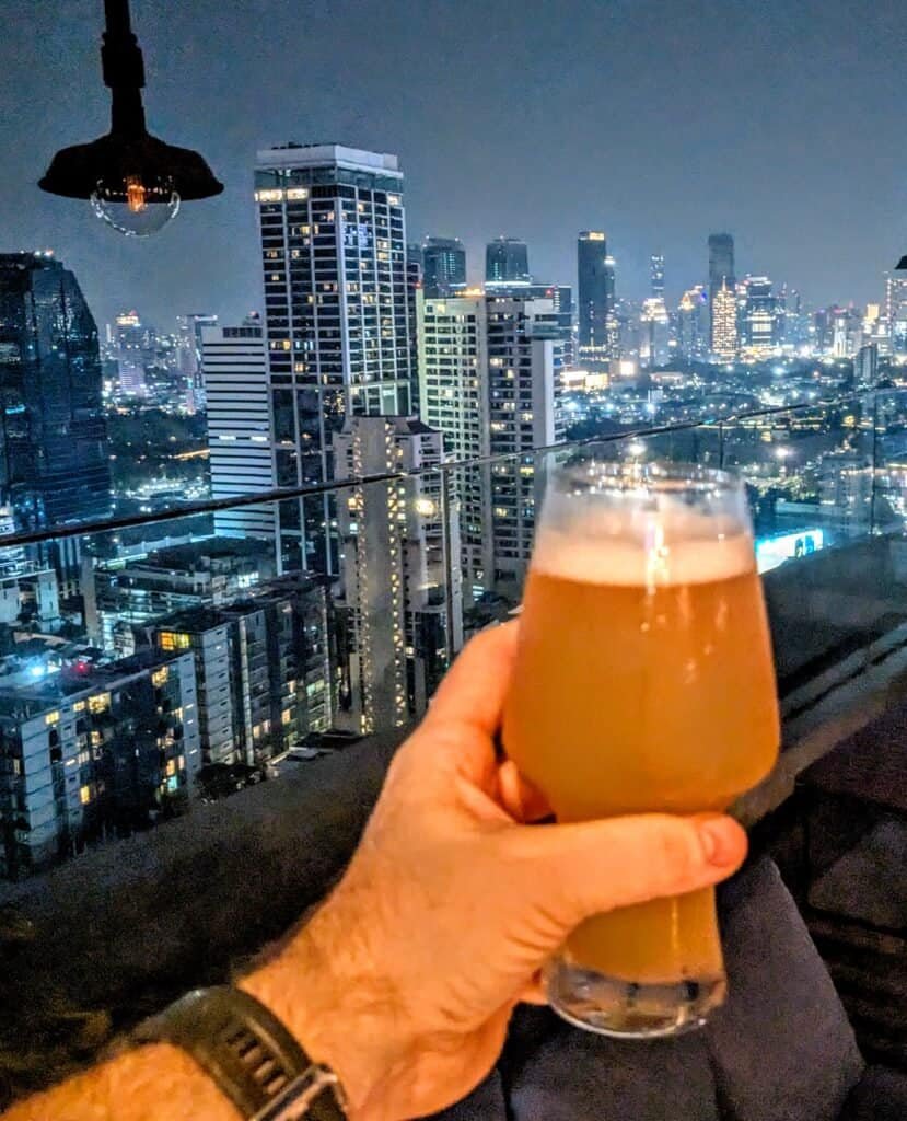 Thai craft beer overlooking Bangkok at Brewski rooftop bar