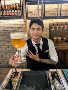 Belgo Belgian Brasserie serve a beer