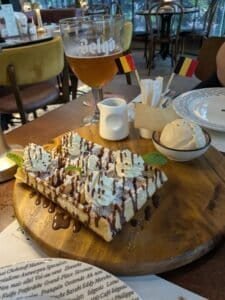 Belgian waffle at Belgo in Bangkok